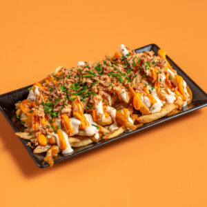 1. Loaded Τηγανητές Πατάτες Asian House Special με Cheddar sauce